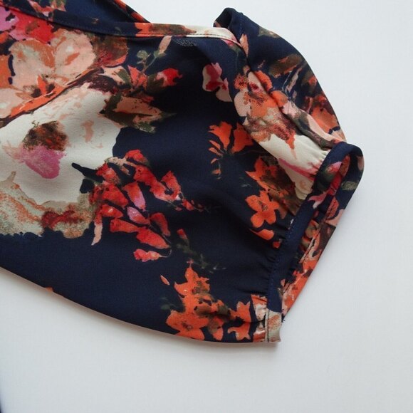 Lulu's Shifting Dears Floral Dress Slit Sleeves Scoop V-Neck Lined Short Flowy S - Picture 7 of 12